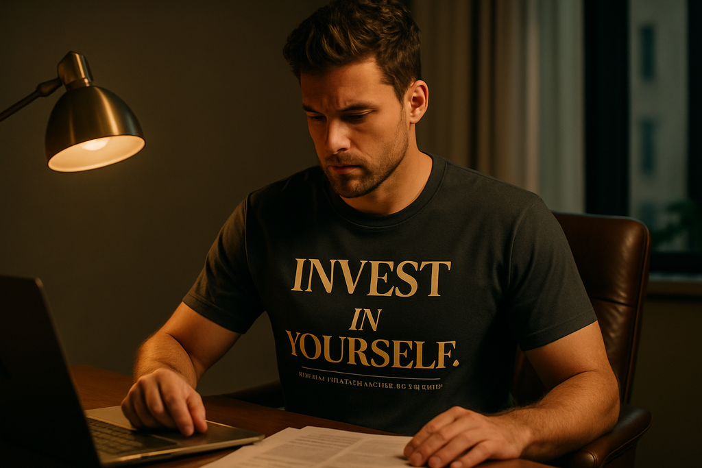 INVEST IN YOURSELF. — cinematic wide (hoodie fallback)