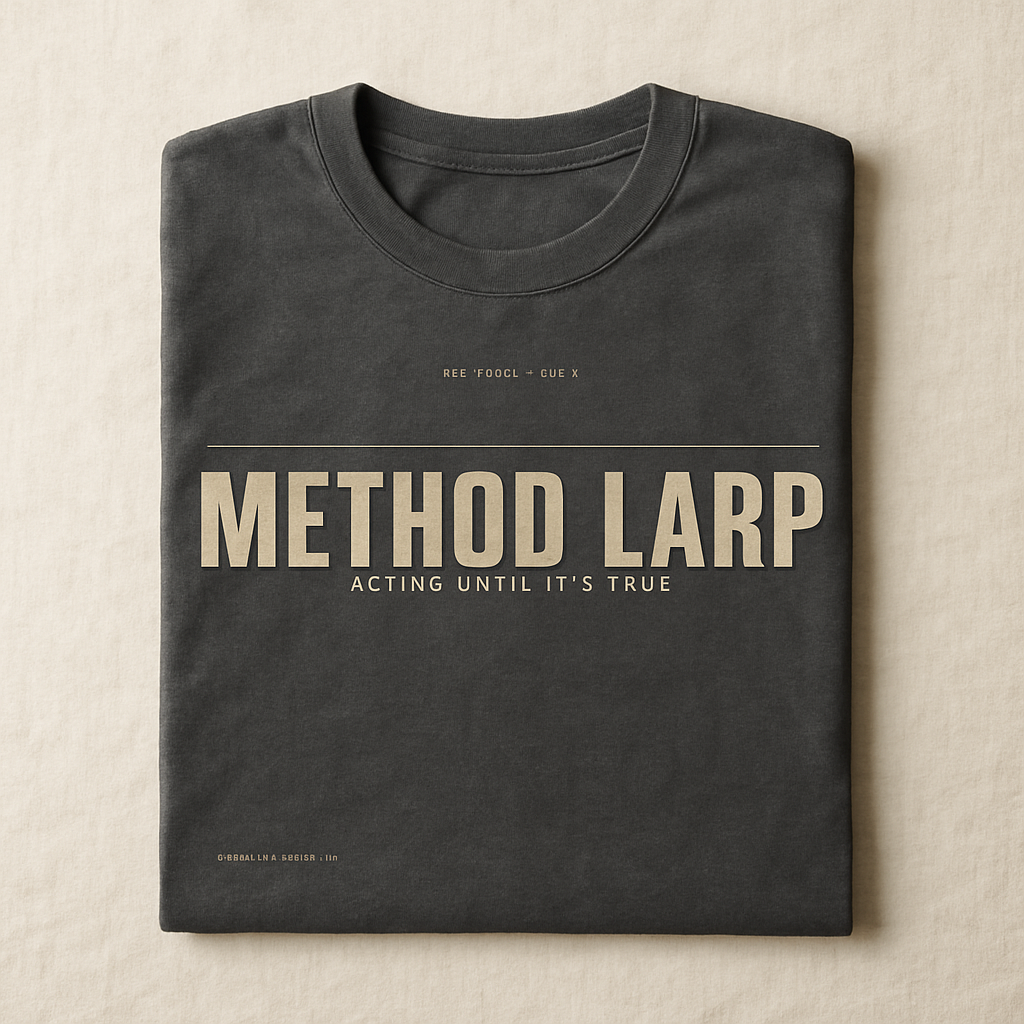 METHOD LARP — tee flat lay