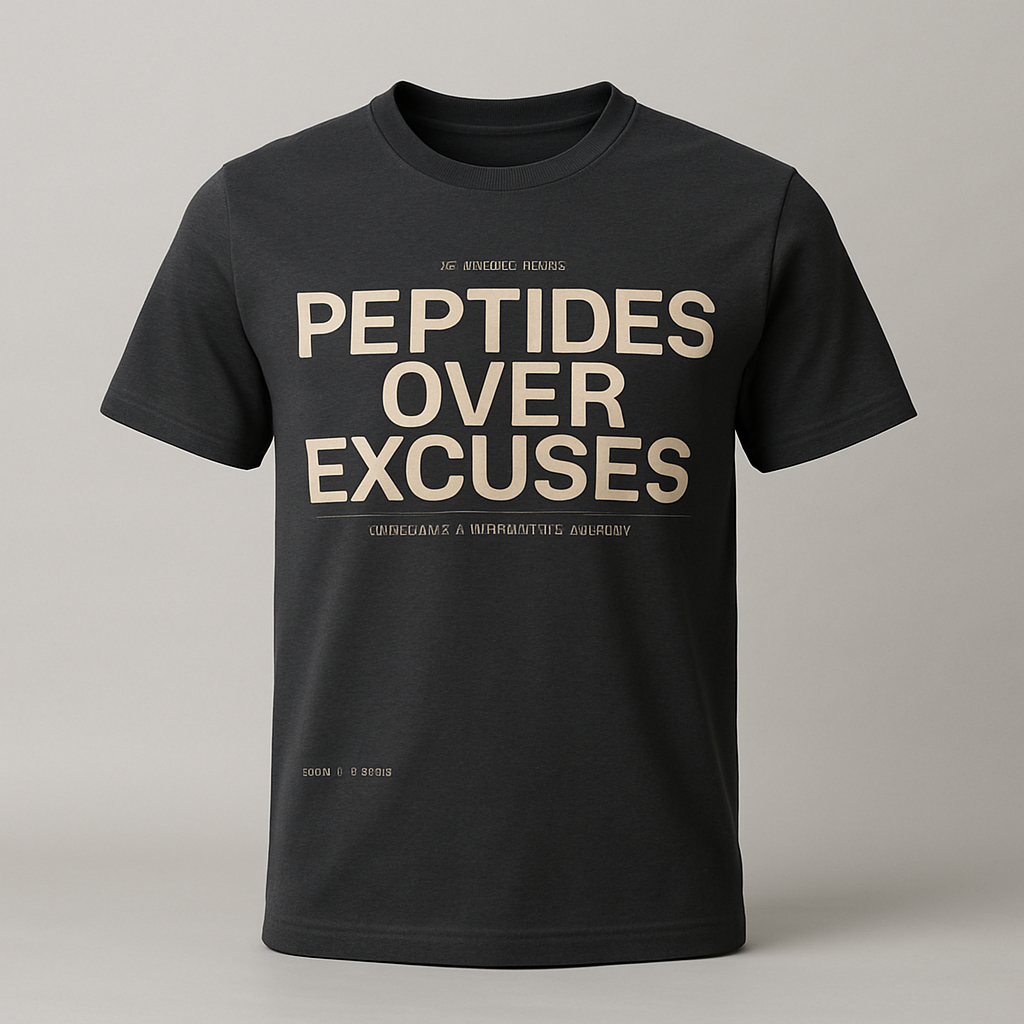 PEPTIDES OVER EXCUSES. — tee studio ghost mannequin